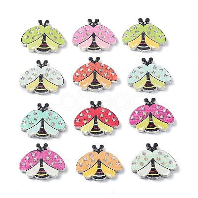 2-Hole Spray Painted Wooden Buttons BUTT-H001-01-1