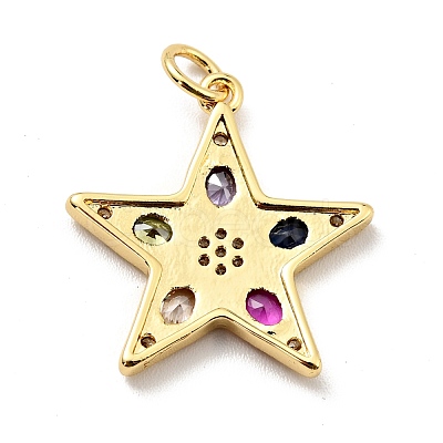 Brass Micro Pave Cubic Zirconia Pendants KK-E015-28G-1