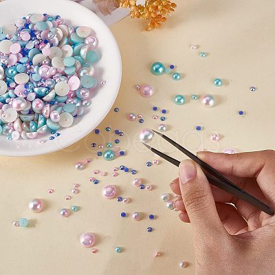 60g Resin patch multi size mixed pearl patch DIY jewelry accessories(2 bags) JX586B-1