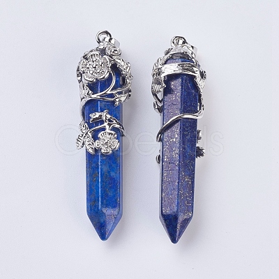 Natural & Synthetic Gemstone Pointed Pendants G-F529-A-1