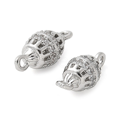 Brass Micro Pave Cubic Zirconia Connector Charms KK-U056-25P-1