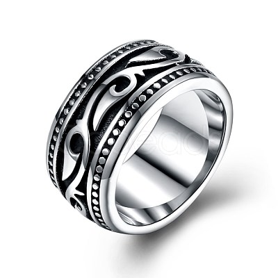 Men's Stainless Steel Finger Rings RJEW-BB29955-10-1