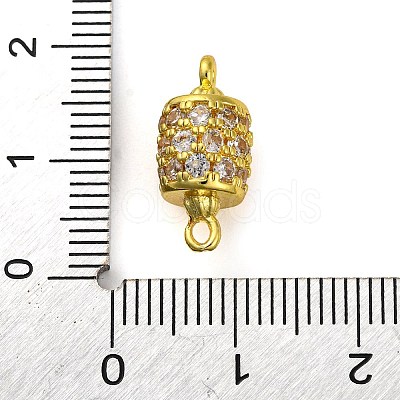 Brass Micro Pave Clear Cubic Zirconia Hollow Column Connector Charms KK-A230-05F-G-1