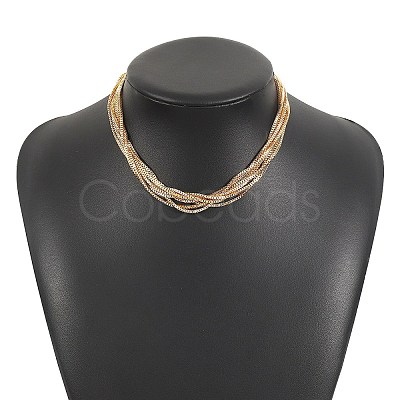 Iron Box Chain Necklaces NJEW-U046-03G-1