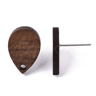 Walnut Wood Stud Earring Findings X-MAK-N033-007-1