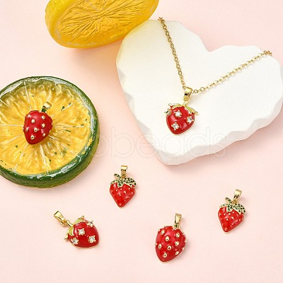 6Pcs 3 Styles Brass Enamel Pendants KK-CJ0004-14-1