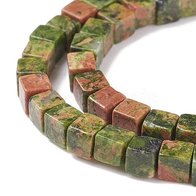 Natural Unakite Beads Strands X-G-F631-K19-1