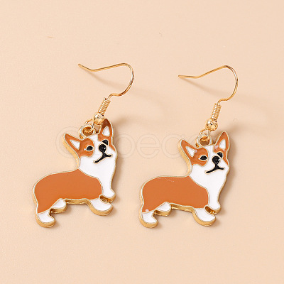 Alloy Enamel Dangle Earrings for Women WG0252C-05-1