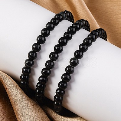 Natural Rainbow Obsidian Stretch Bracelets BJEW-F315-6mm-1