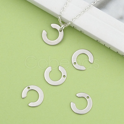 Tarnish Resistant 304 Stainless Steel Letter Charms STAS-O072-C-1