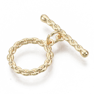 Brass Toggle Clasps KK-S354-219-NF-1
