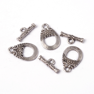 Tibetan Silver Toggle Clasps X-AC2014-NF-1