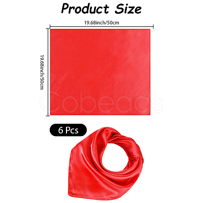 6Pcs Detachable Satin Lady's Scarf AJEW-CN0004-92B-1