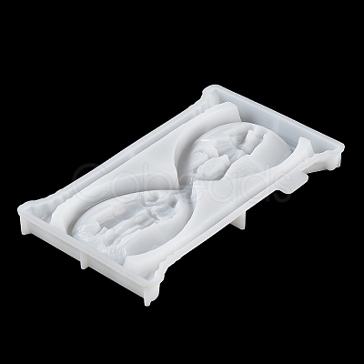 Valentine's Day Sandglass with Couple DIY Wall Decoration Statue Silicone Molds SIL-F007-11-1