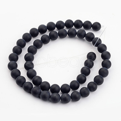 Dyed & Heated Natural Black Agate Bead Strands LS-G-H056-10mm-1