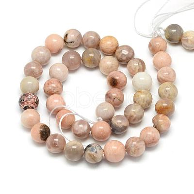 Natural Sun Stone Beads Strands G-S150-23-6mm-1