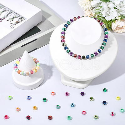 400Pcs 2 Colors Spray Painted Acrylic European Beads SACR-PA0001-28-1