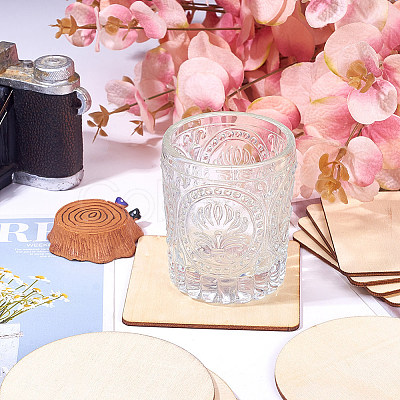 Wood Cabochons and Sponge Scouring Pads WOOD-PH0008-47-1