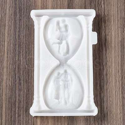 Valentine's Day Sandglass with Couple DIY Wall Decoration Statue Silicone Molds LS-SIL-F007-11-1