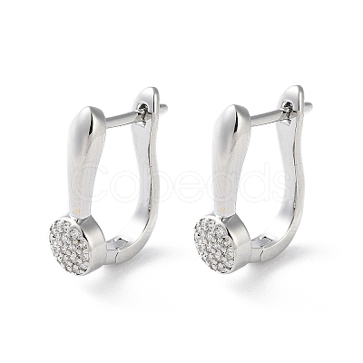 Brass Micro Pave Cubic Zirconia Hoop Earrings EJEW-P259-23P-1