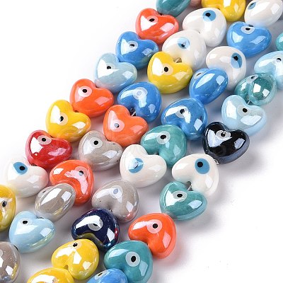 Glazed Porcelain Beads Strands X-PORC-K003-02-1