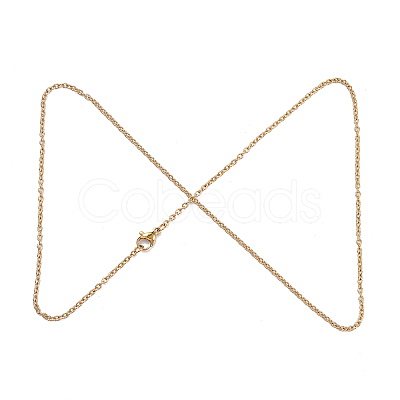 304 Stainless Steel Cable Chain Necklace Making STAS-P045-01G-1