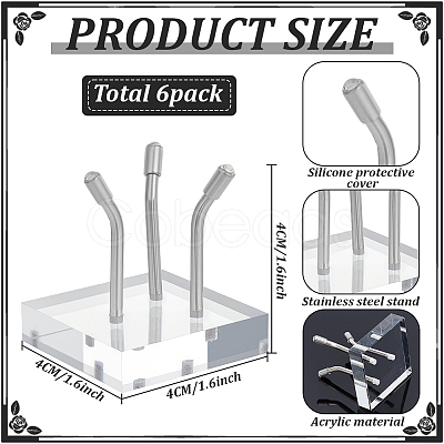 Square Acrylic Display Stands for Raw Stone Mineral ODIS-WH0028-97-1