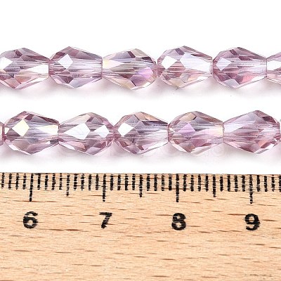 Transparent Electroplate Glass Beads Strands EGLA-N013-T4mm-B02-1