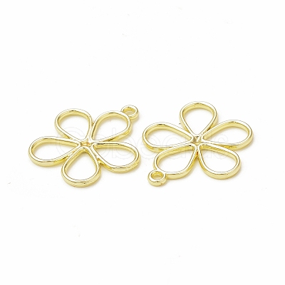 Rack Plating Alloy Flower Open Back Bezel Pendants LS-FIND-G052-30LG-1