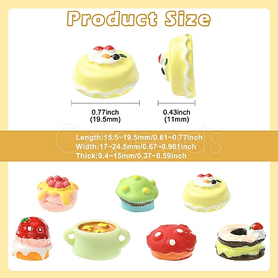 35Pcs 7 Styles Opaque Resin Cabochos RESI-CJ0005-08-1