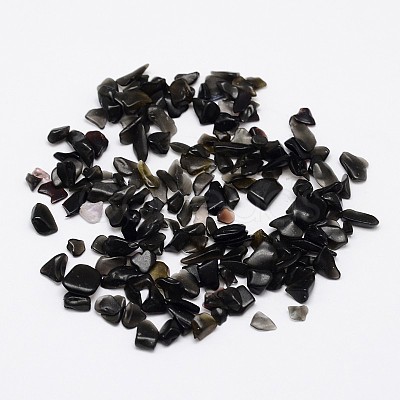Natural Obsidian Chips Beads G-M229-05-1
