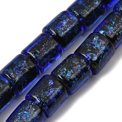 Handmade Dichroic Foil Glass Beads Strands DICH-U001-09F-1