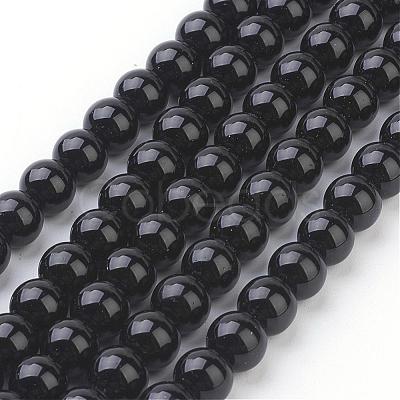 Synthetic Black Stone Beads Strands GSR044-1