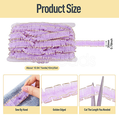 10M Double Layer Polyester Lace Ribbon OCOR-TA0004-14I-1