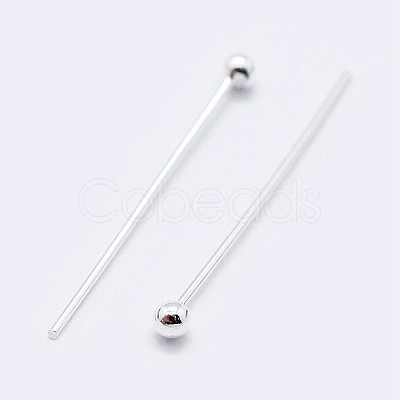 925 Sterling Silver Head Pins STER-F036-20S-1.5x20-1