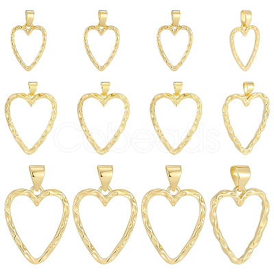 12Pcs 3 Styles Rack Plating Brass Pendants KK-BBC0025-61-1