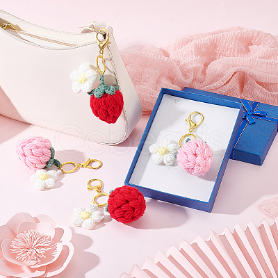 4Pcs 2 Style Handmade Cotton Keychains KEYC-PH01612-1