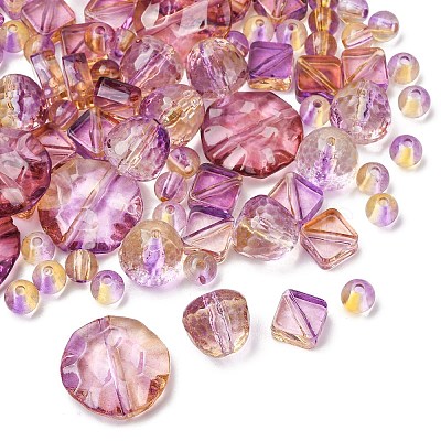 Two Tone Transparent Acrylic Beads OACR-Z041-18-1