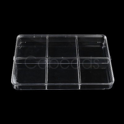 6 Grids Plastic Bead Containers with Cover CON-K002-03B-1