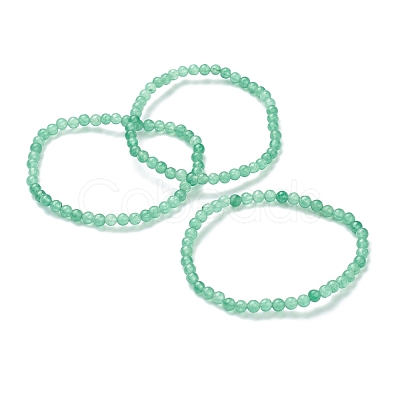 Dyed Natural Jade Beaded Stretch Bracelets BJEW-A117-A-34-1