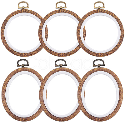 6Pcs 2 Styles Plastic Cross Stitch Embroidery Hoops DIY-CP0012-39-1