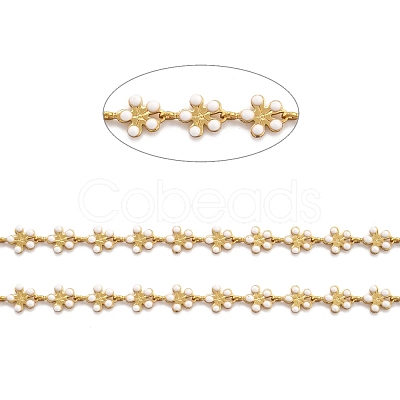 Golden Brass Enamel Link Chains CHC-H103-08H-G-1