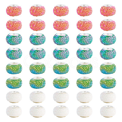100Pcs Large Hole Resin European Beads OPDL-TA0001-06C-1