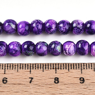 Baking Paint Glass Beads Strands DGLA-N003-6mm-A07-1