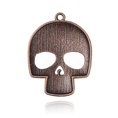 Day of the Dead Ornaments Tibetan Style Alloy Big Pendants TIBEP-M001-13R-NF-1