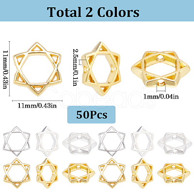 50Pcs Long-Lasting Plated Alloy Bead Frame FIND-SP0002-54-1