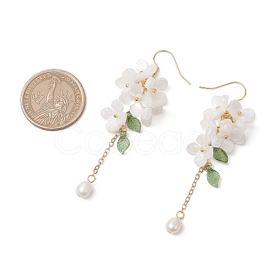 Shell Pearl Dangle Earrings EJEW-TA00617-02-1