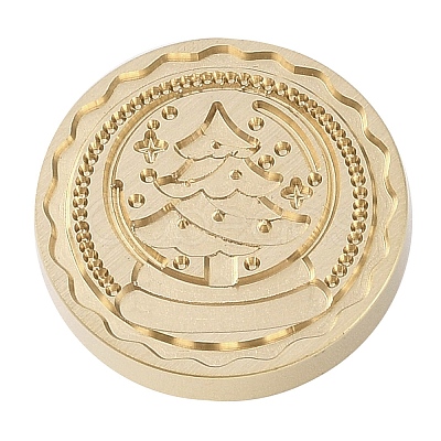Christmas Series Wax Seal Brass Stamp Head LS-AJEW-M037-01G-19-1