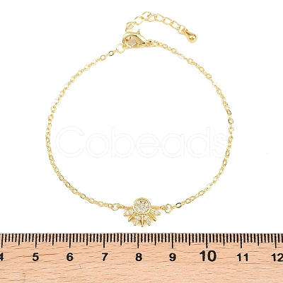 2Pcs Brass Micro Pave Cubic Zirconia Link Bracelets BJEW-G782-01GP-1