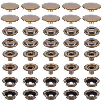 1Bag Brass Snap Buttons KK-GF0001-25AB-1